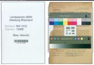 Entnazifizierung Heinrich Staa , geb. 08.02.1911 (Vorzeichner)