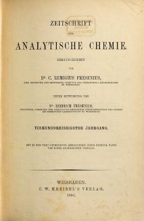 Zeitschrift für analytische Chemie. 34. 1895