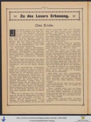 Zu des Lesers Erbauung.