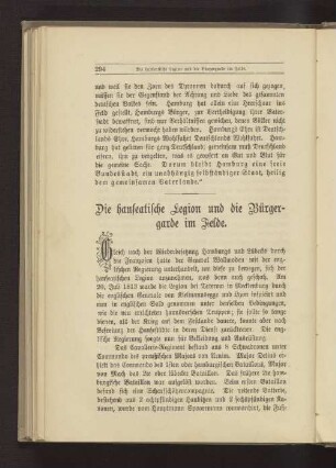 Die hanseatische Legion und die Bürgergarde im Felde.