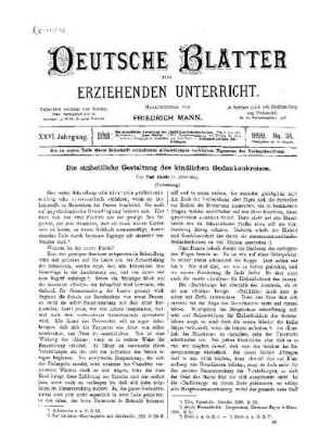 Die einheitliche Gestaltung des kindlichen Gedankenkreises : (Fortsetzung)