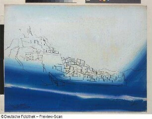 Konstruktive Stadtlandschaft am Meer