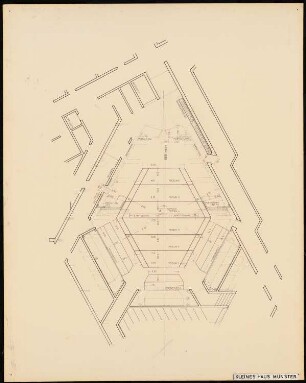 Städtische Bühnen, Münster Kleines Haus: Grundriss (Ausstellungstafel der »Prague Quadrennial of the Theatre Design and Architecture« 1967)