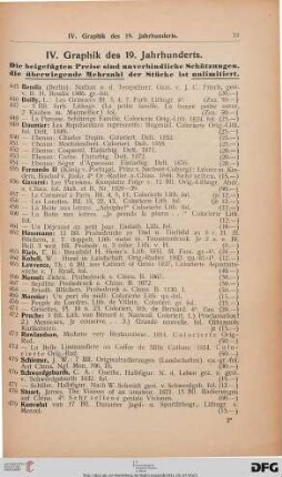 IV. Graphik des 19. Jahrhunderts (Nr. 445-479)