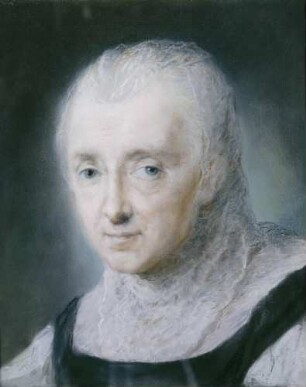 Eine alte Frau in schwarzem Mieder