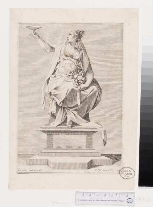Allegorische Figur mit Früchten und Wein