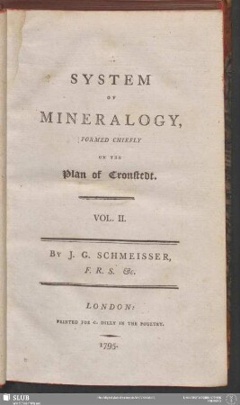 2: A System Of Mineralogy, Formed Chiefly On The Plan of Cronstedt