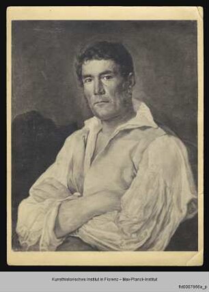 Halbfigurenporträt eines jungen Mannes in weißem Hemd