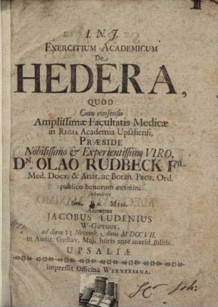 Exercitium acad. de hedera