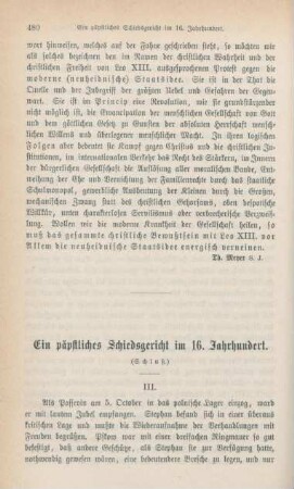 480-503 Ein päpstliches Schiedsgericht im 16. Jahrhundert : Schluß
