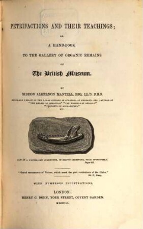 Petrifactions and their teachings; or, a handbook to the gallery of organic remains of the British Museum
