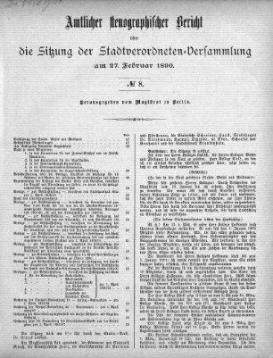 No. 8, 27. Februar 1890