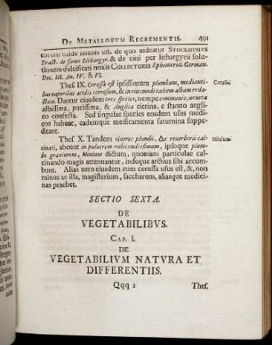 Sectio Sexta. De Vegetabilibus.