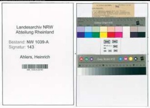 Entnazifizierung Heinrich Ahlers , geb. 02.07.1901 (Dentist)
