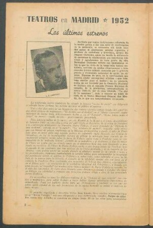 Teatros en Madrid 1952 : Los últimos estrenos