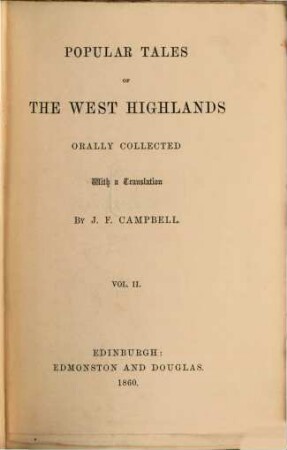 Popular tales of the West Highlands, 2