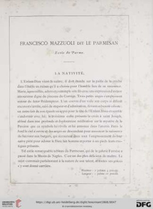 Francesco Mazzuoli dit Le Parmesan