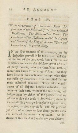 Chap. IV. Of the Government of Pegu ...