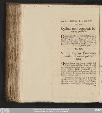 Tit. XIV. Ut ex legibus senatusveconsultis bonorum possessio detur.