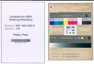 Entnazifizierung Peter Peters , geb. 26.02.1873 (Faerber)