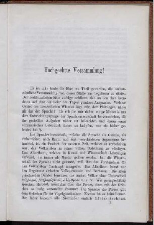 Hochgeehrte Versammlung! ...