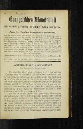 Konfessionelle oder Simultanschule?