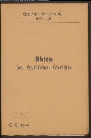 Anna Elisabeth Kamps, Tochter von Johann Bernd Kamp zu Orbke (Orbeck) gegen Franz Barthold Meyer Riecks (Ricus) [Meierrieks] zu Orbke, wegen einer Eheklage