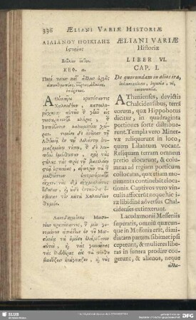 Ailianu Poikilēs his[t]orias Biblion ekton