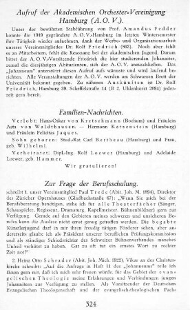 Zur Frage der Berufsschulung.