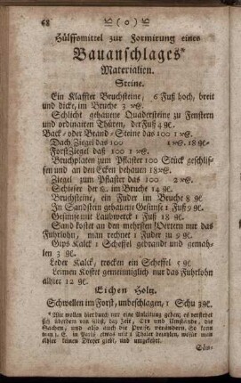 Hülffsmittel zur Formirung eines Bauanschlages.