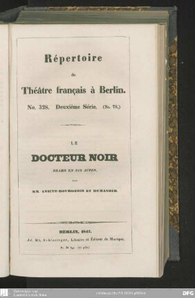 Le Docteur noir : drame en six actes