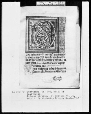 Psalterium — Initiale D, Folio 1recto
