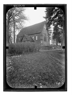 Bölkow-Kirch Rosin (Mühl Rosin-Kirch Rosin). Kirche (1270/1280 beg.). Ansicht von Südosten