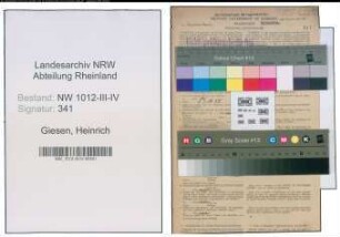 Entnazifizierung Heinrich Giesen , geb. 02.09.1885 (Metzgermeister)