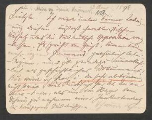 Briefkarte an Marie von Bülow : 13.08.1896