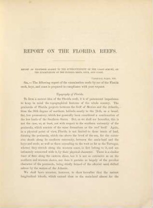 Report on the Florida reefs : accompanied by illustrations of Florida corals