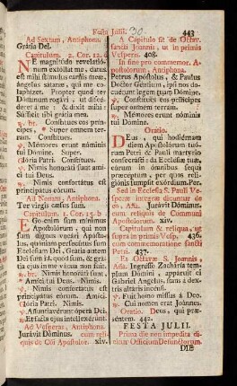 443-470, Die I. Julii.-Die XI. Julii.