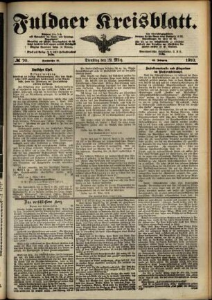 Ausgabe vom Dienstag, den 29. März 1910.
