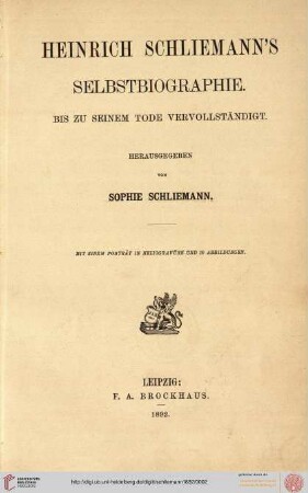 Heinrich Schliemann's Selbstbiographie