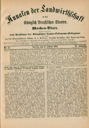 No. 43. Berlin, den 19. Oktober 1864. IV. Jahrgang.