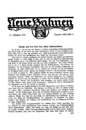 Elegie auf den Tod des alten Schulmeisters