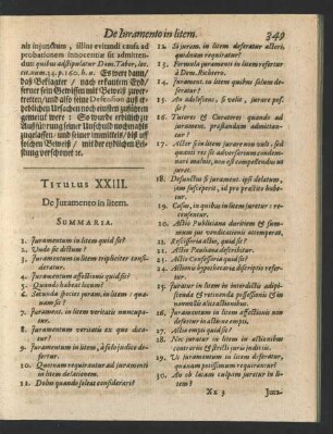 Titulus XXIII. De Juramento in litem.