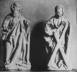 Frankfurt am Main, Statuetten zweier Apostel, ?, Hl. Andreas; Herkunft: Niederlande oder Burgund; im Liebieghaus; niederländisch