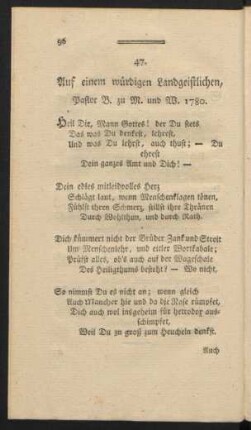 47. Auf einen würdigen Landgeistlichen ...