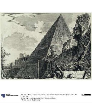 Pyramide des Gaius Cestius (aus: Vedute di Roma)