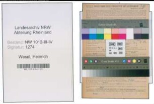 Entnazifizierung Heinrich Wesel , geb. 09.12.1892 (Sparkassenangest.)