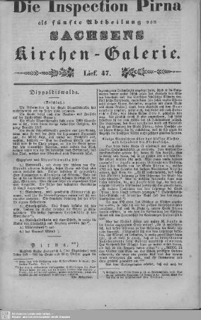 Dippoldiswalda, Pirna : 47. Lieferung