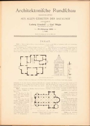 Villa Schön, Worms: Grundriss (aus: Architekt. Rundschau, hrsg.v. Eisenlohr & Weigle, 1894)