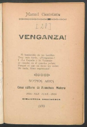 ¡Venganza!