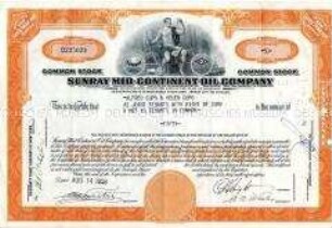 USA, Sunray Mid-Continent Oil Company, Namensaktie zu 50 Dollars